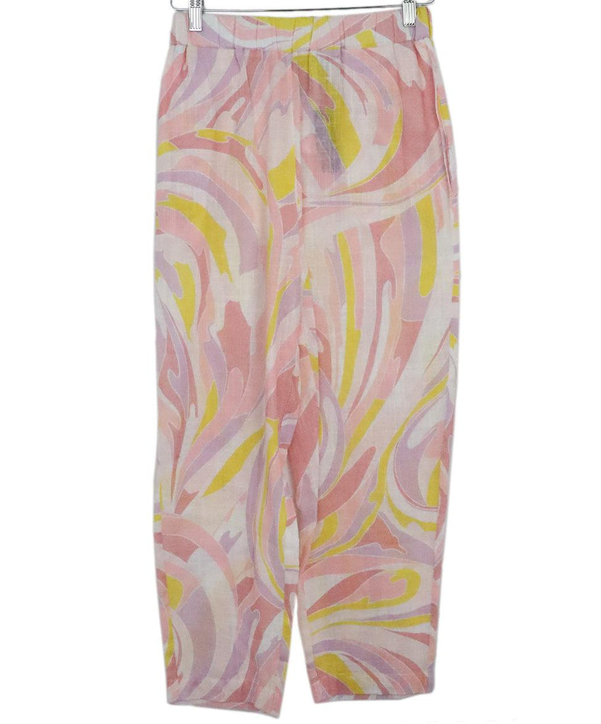 Emilio Pucci Pink & Yellow Print Pants sz 2 - Michael's Consignment NYC
