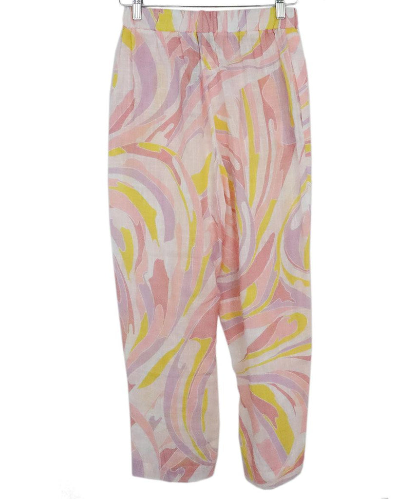 Emilio Pucci Pink & Yellow Print Pants sz 2 - Michael's Consignment NYC
