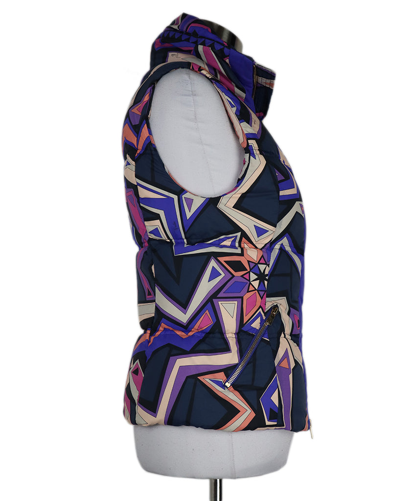 Emilio Pucci Purple Blue & Peach Print Puffer Vest 1