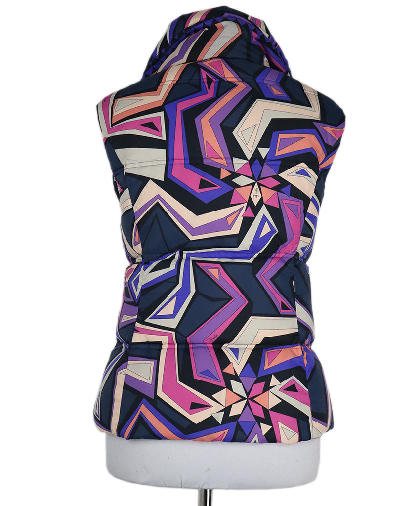 Emilio Pucci Purple Blue & Peach Print Puffer Vest 2