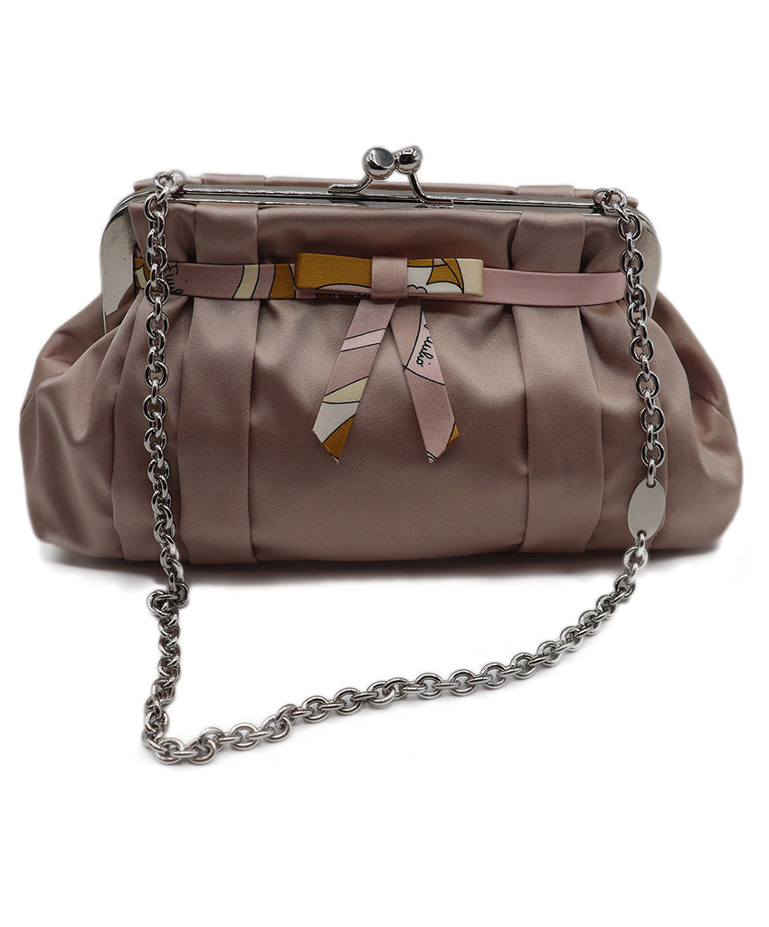 Emilio Pucci Pink Satin Bow Handbag 