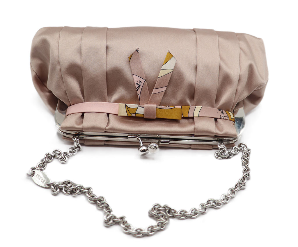 Emilio Pucci Pink Satin Bow Handbag 4