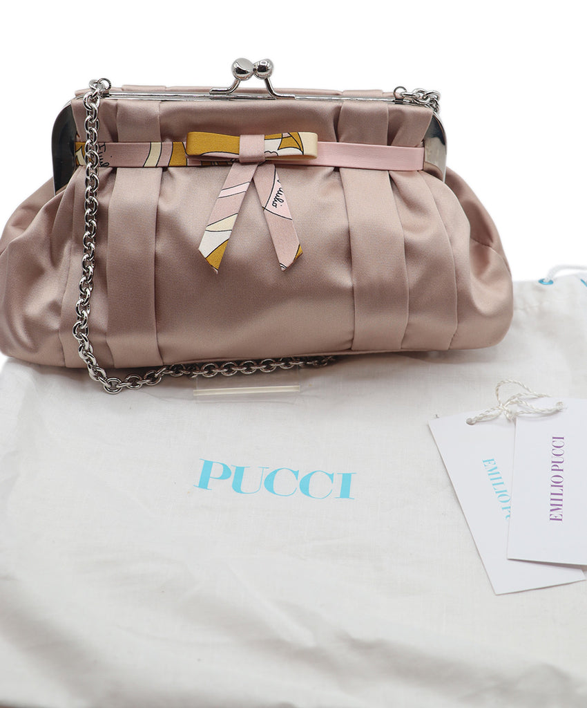 Emilio Pucci Pink Satin Bow Handbag 5
