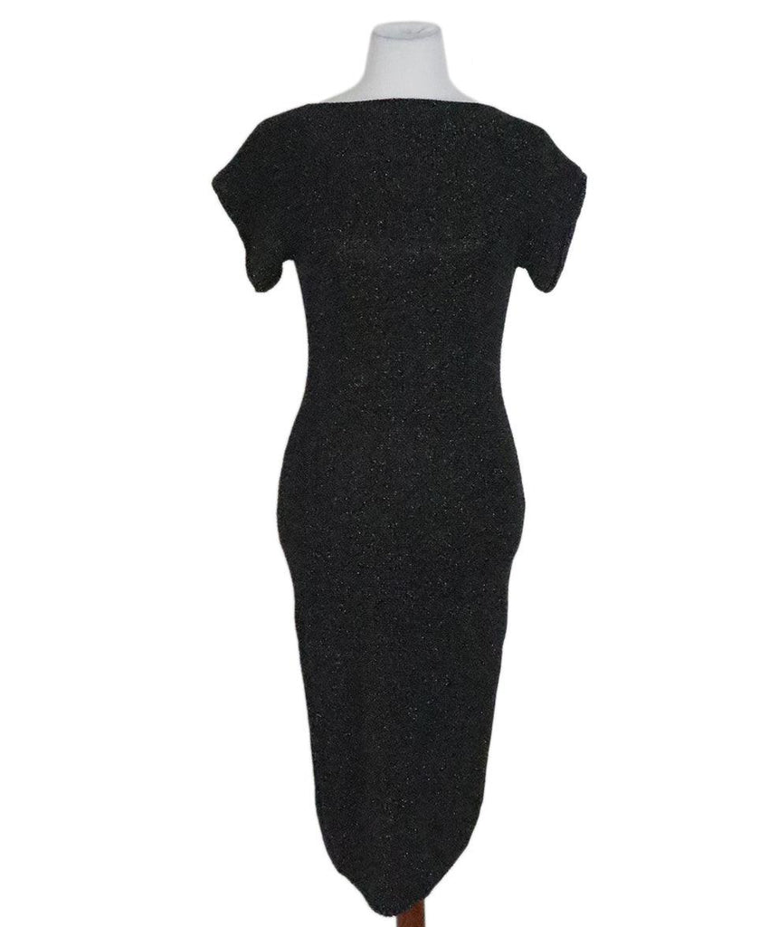 Emporio Armani Black & Charcoal Knit Dress sz 6 - Michael's Consignment NYC