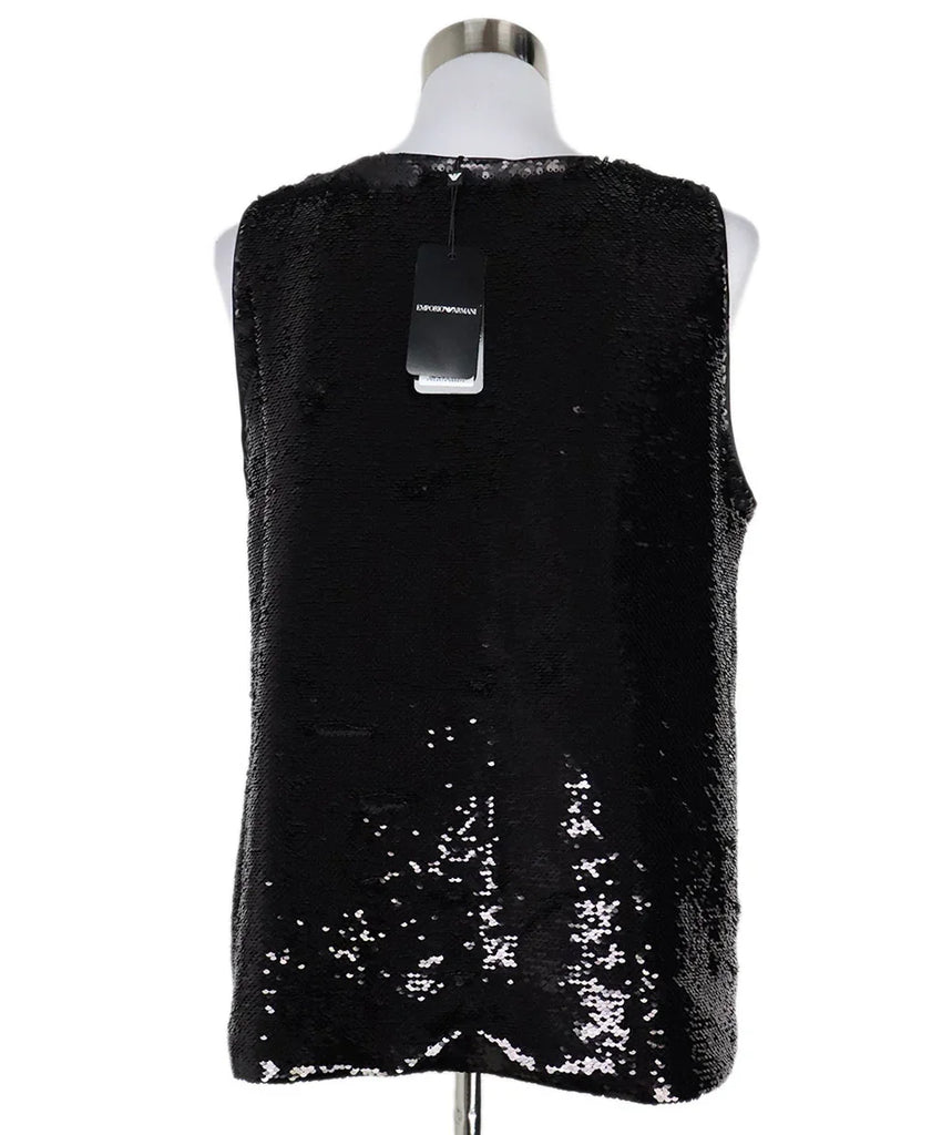Emporio Armani Black Sequin Top sz 14 - Michael's Consignment NYC