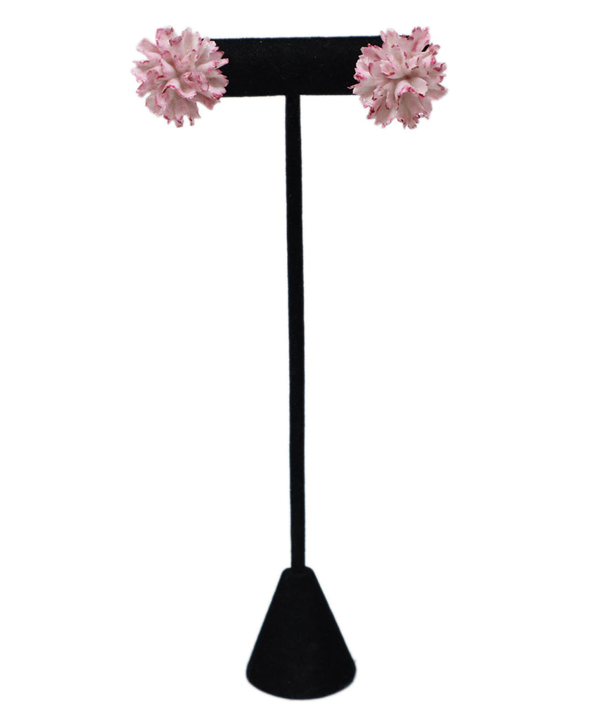 England Pink Flower Earrings 