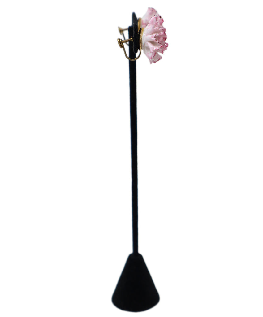 England Pink Flower Earrings 1