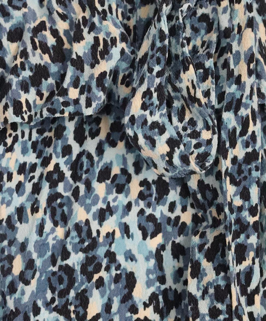 Equipment Blue & Black Leopard Print Dress sz 6 - Michael's Consignment NYC