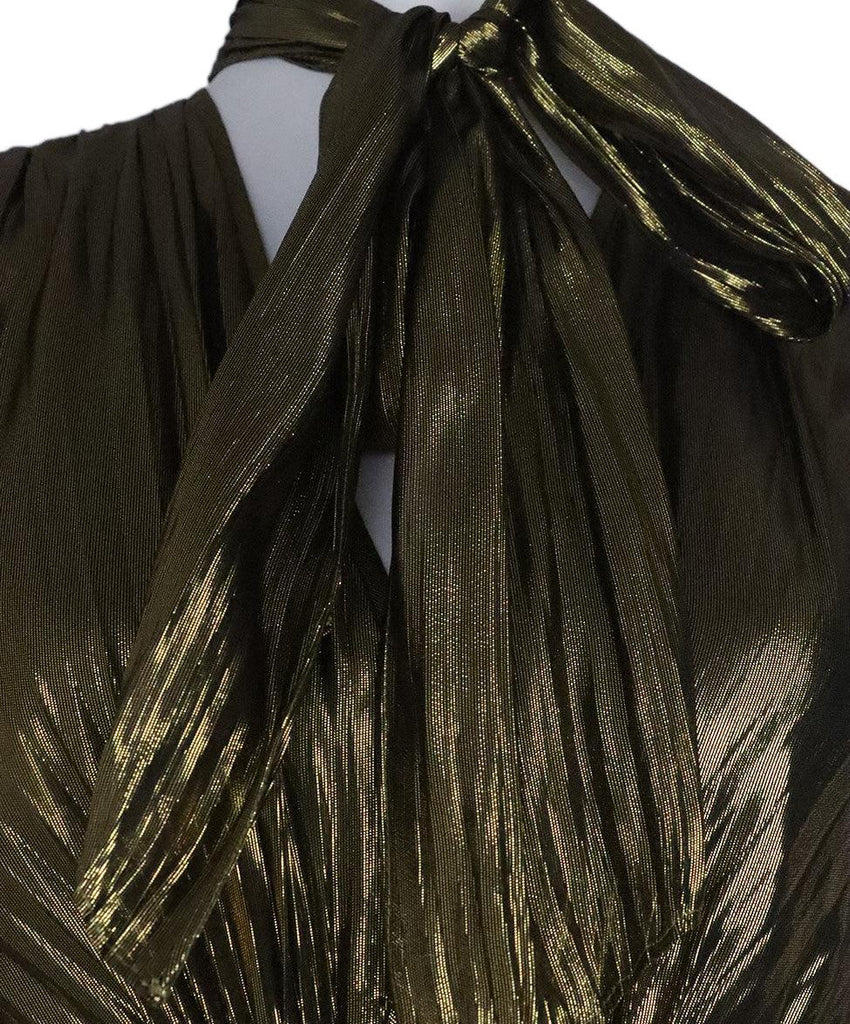 Equipment Gold Pleated Silk Dress sz 2 - Michael's Consignment NYC