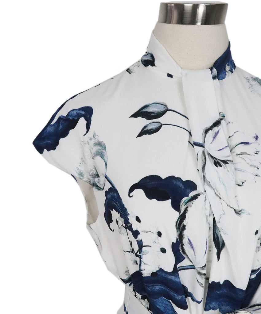Erdem Blue & White Floral Print Dress 5