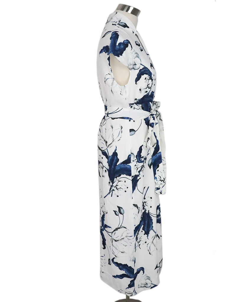 Erdem Blue & White Floral Print Dress 1