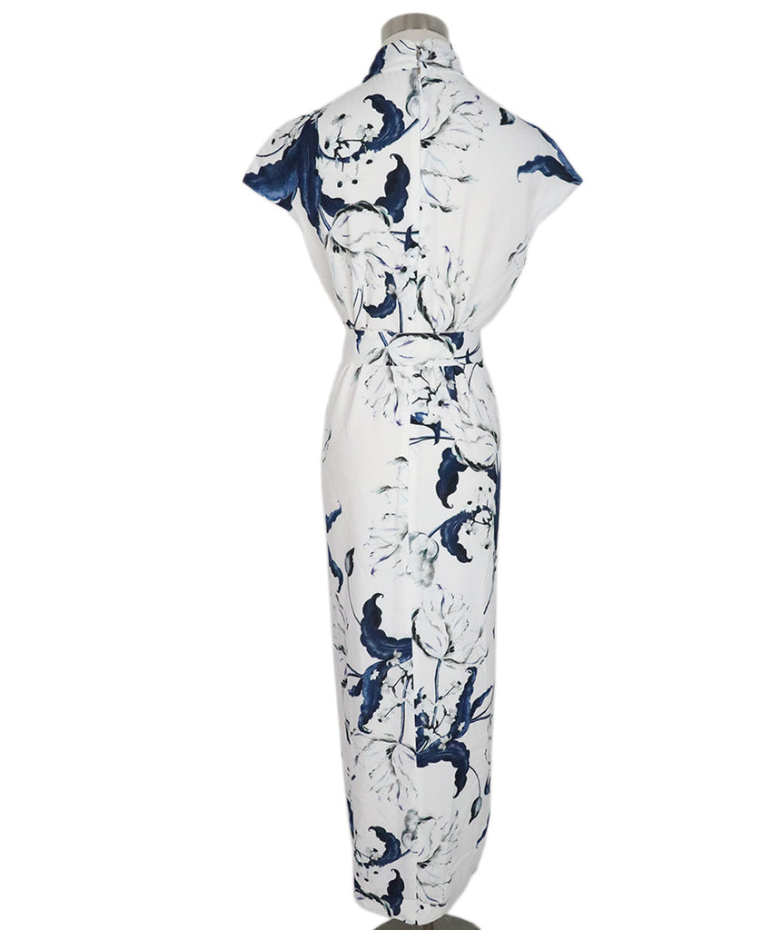 Erdem Blue & White Floral Print Dress 2