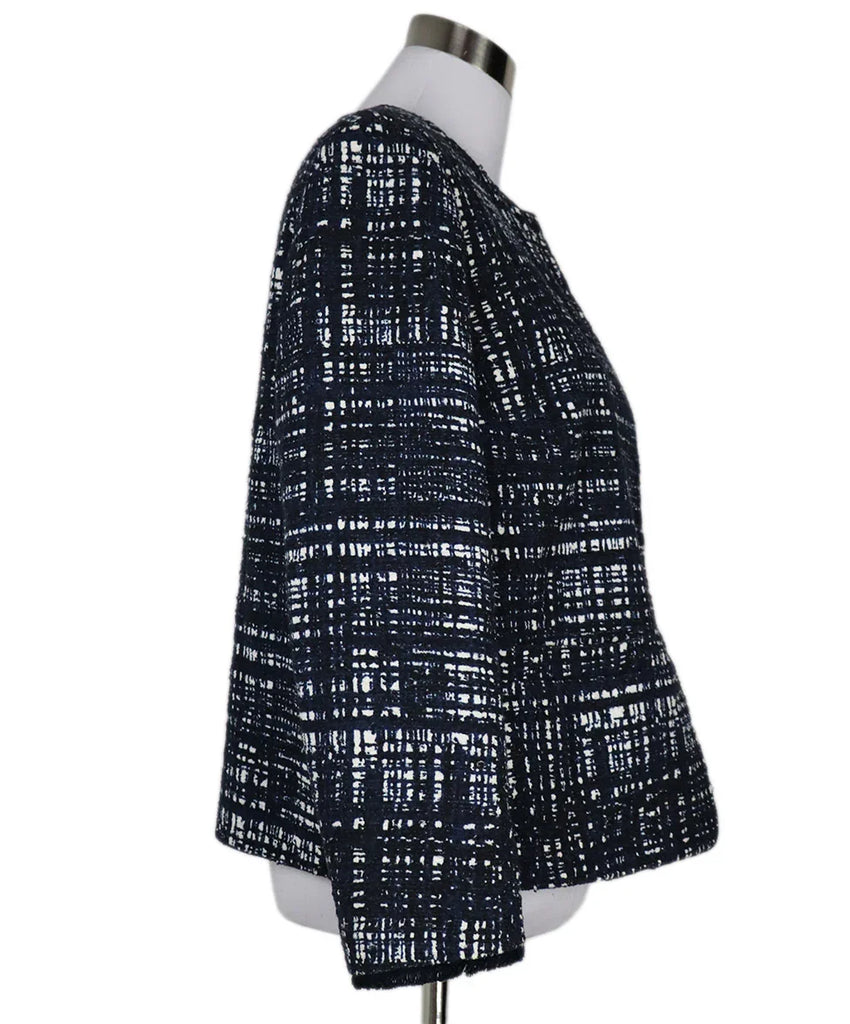 Escada Blue Black & White Print Blazer sz 6 - Michael's Consignment NYC