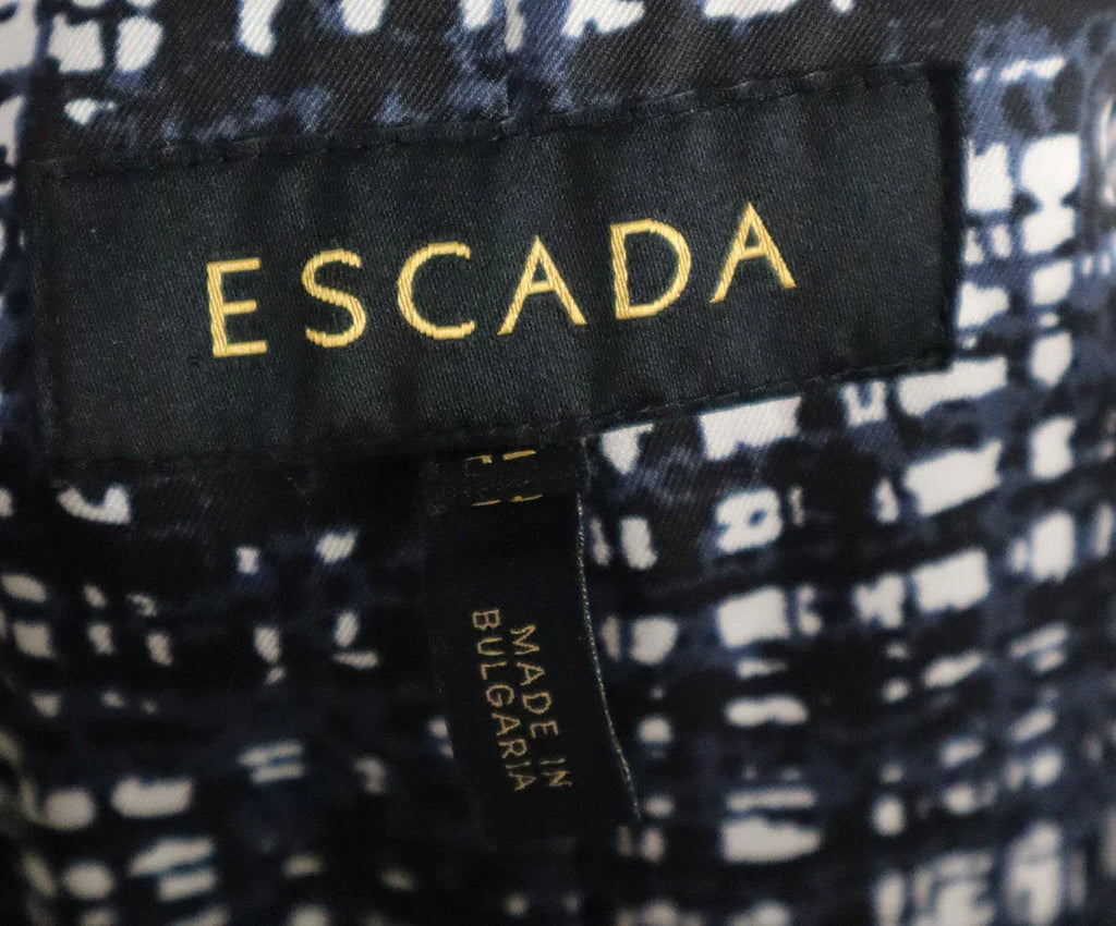 Escada Blue Black & White Print Blazer sz 6 - Michael's Consignment NYC