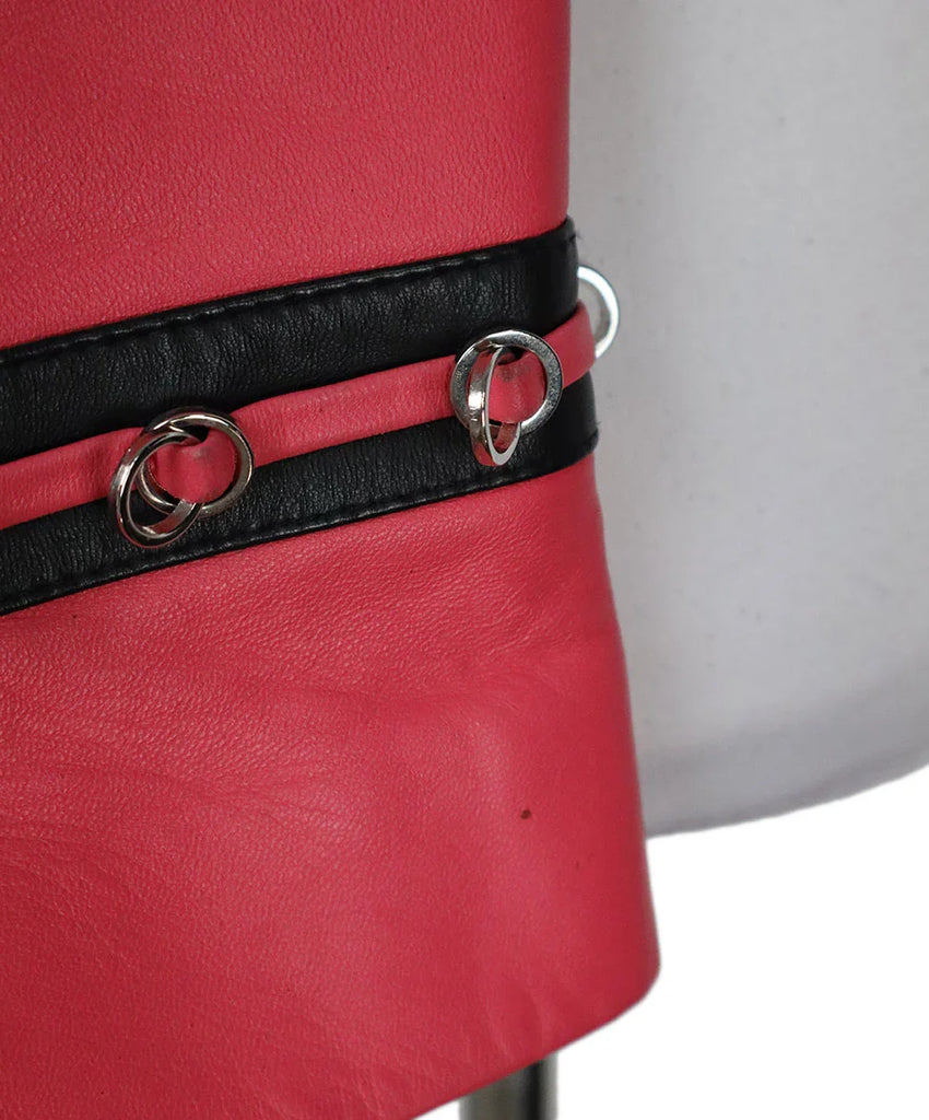 Escada Vintage Fuchsia Leather Jacket w/ Hooks sz 4 - Michael's Consignment NYC