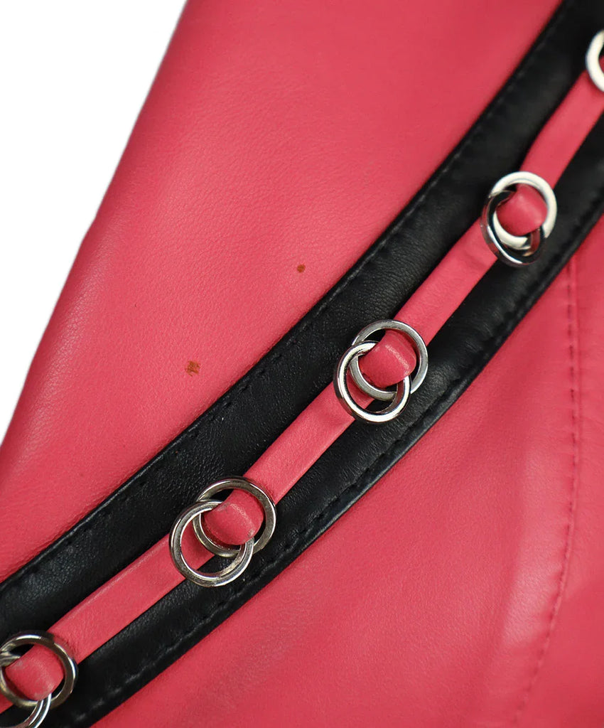 Escada Vintage Fuchsia Leather Jacket w/ Hooks sz 4 - Michael's Consignment NYC