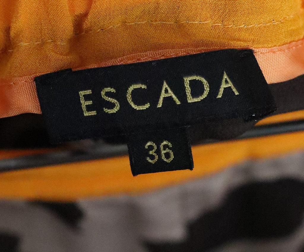Escada Brown & Orange Animal Print Pants sz 6 - Michael's Consignment NYC