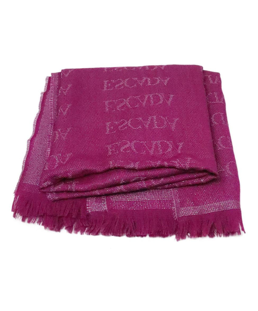 Escada Pink & Silver Wool Scarf - Michael's Consignment NYC