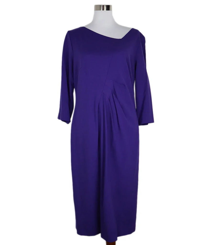 Escada Gathered Purple Dress sz 14 - Michael's Consignment NYC