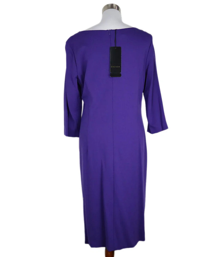 Escada Gathered Purple Dress sz 14 - Michael's Consignment NYC