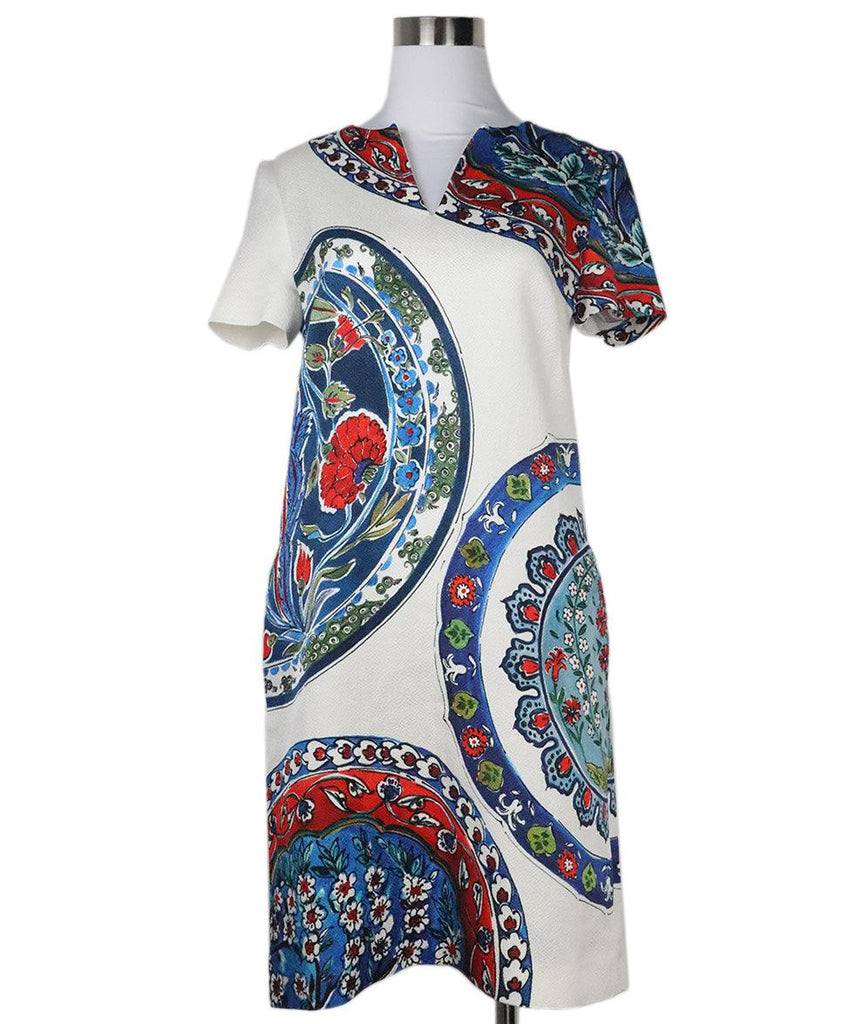Escada Blue & White Print Dress sz 2 - Michael's Consignment NYC