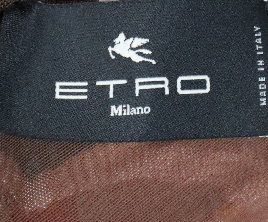 Etro Green Rust & Yellow Velvet Dress 3