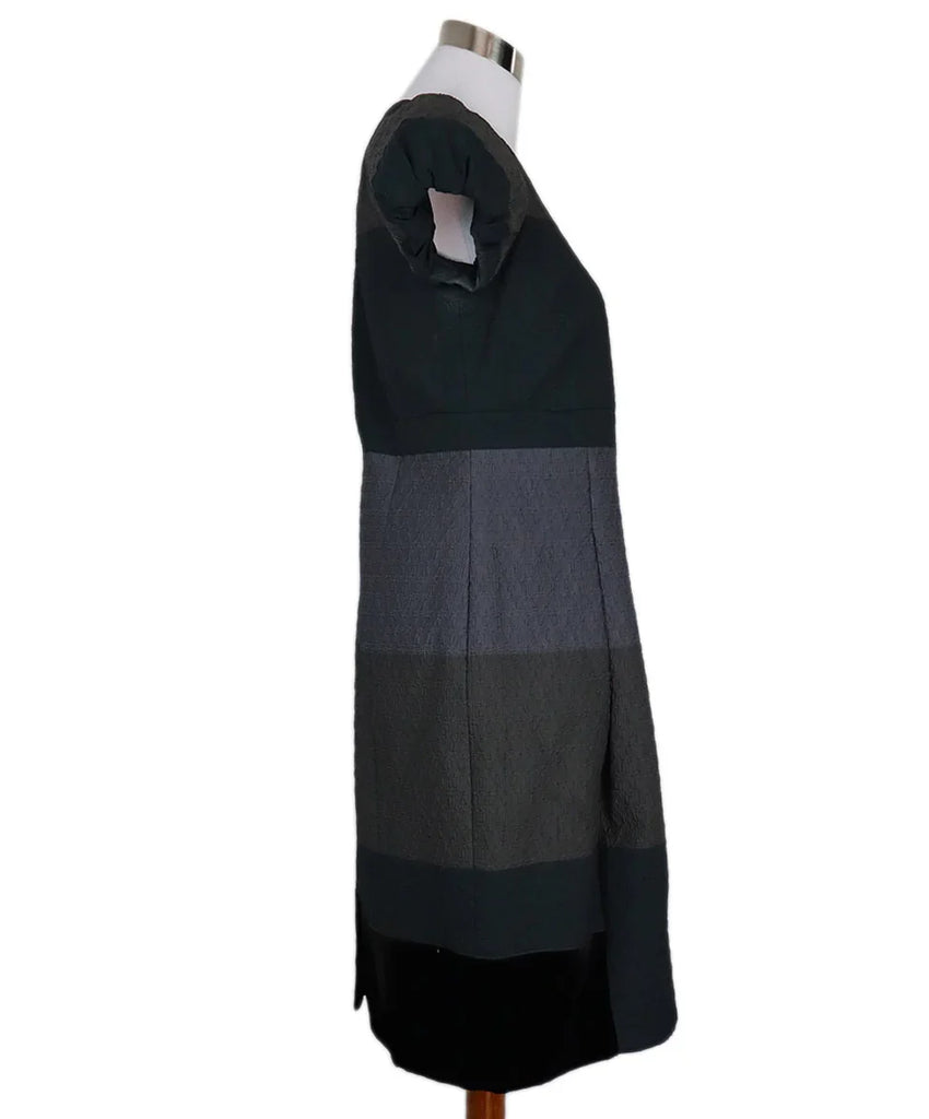 Etro Grey Blue & Purple Dress w/ Velvet Trim sz 8 - Michael's Consignment NYC