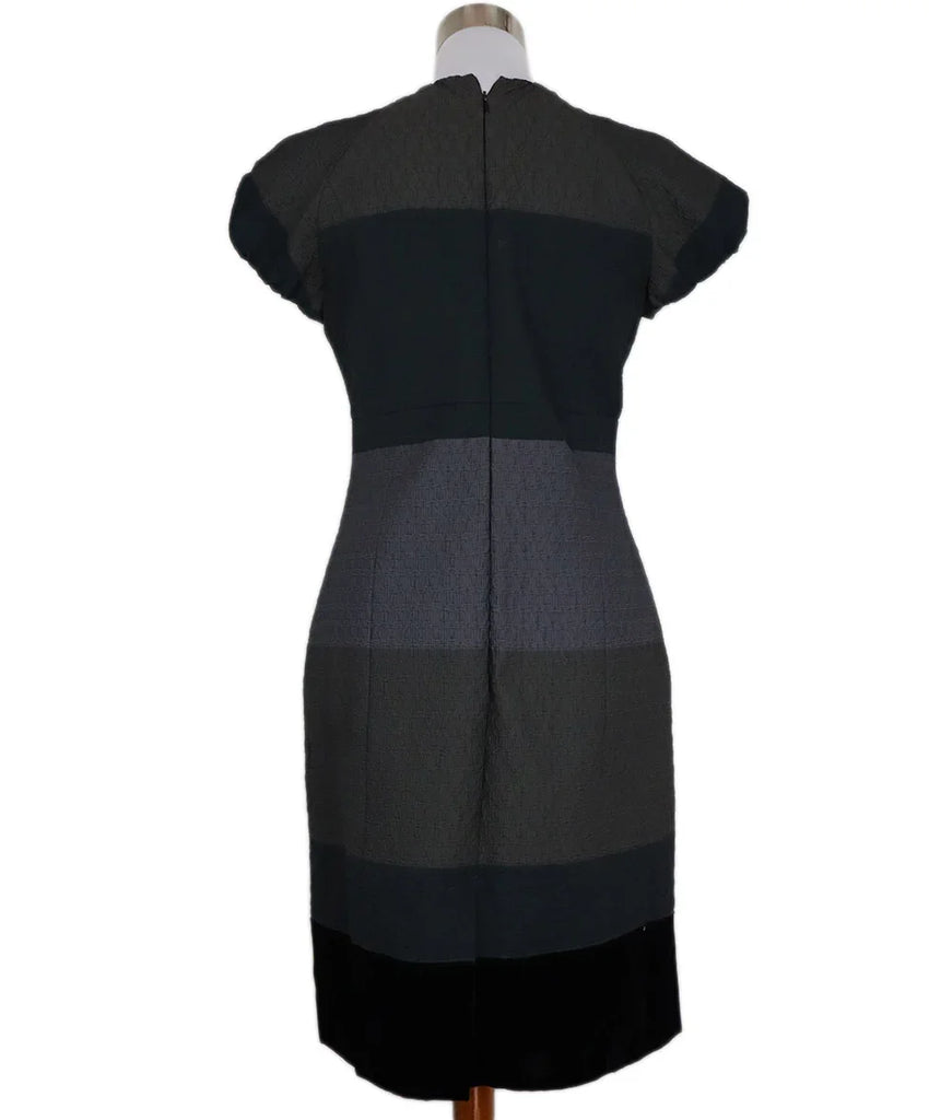 Etro Grey Blue & Purple Dress w/ Velvet Trim sz 8 - Michael's Consignment NYC