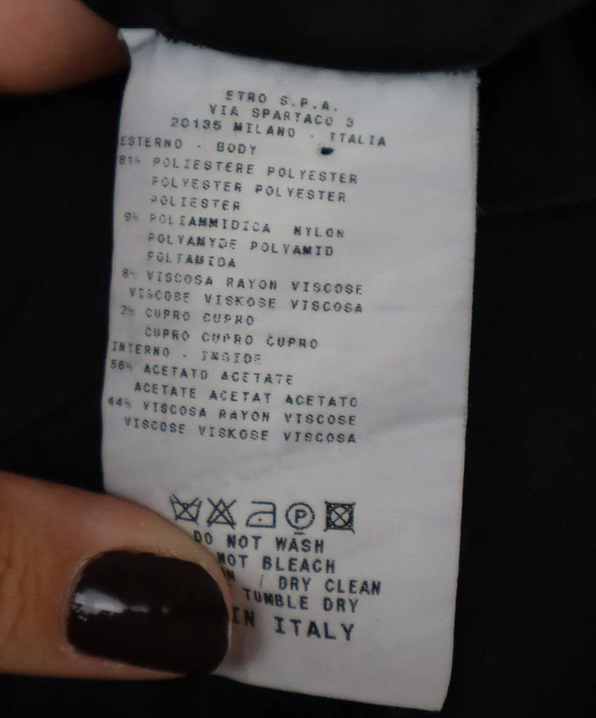 Etro Grey Blue & Purple Dress w/ Velvet Trim sz 8 - Michael's Consignment NYC