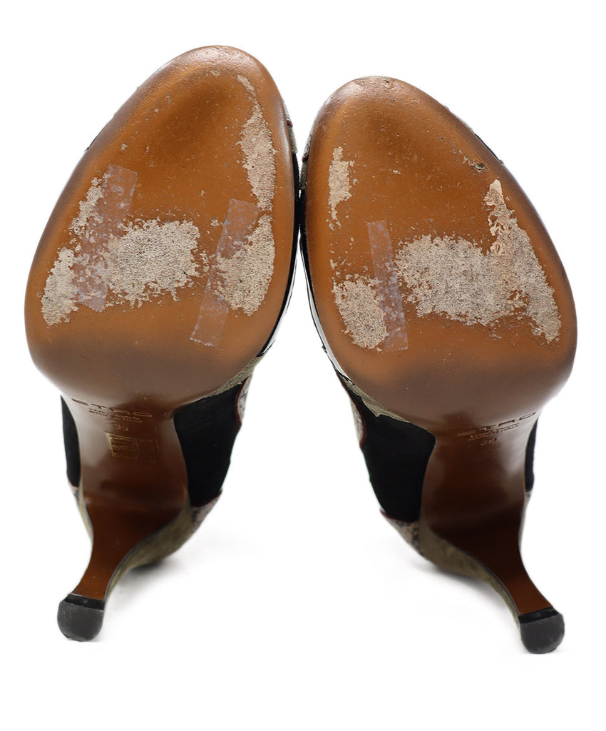 Etro Black & Green Snake Print Heels sz 9 - Michael's Consignment NYC