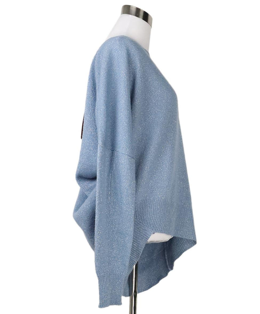 Etro Blue & Silver Cashmere Sweater sz 6 - Michael's Consignment NYC