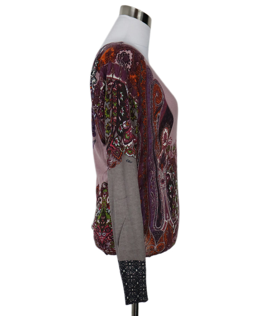 Etro Purple & Multicolor Print Sweater 1