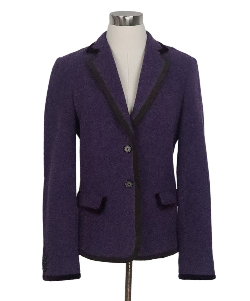 Etro Purple Wool Suede Jacket 