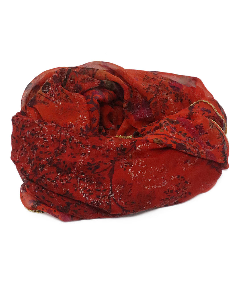 Etro Red & Gold Paisley Scarf 