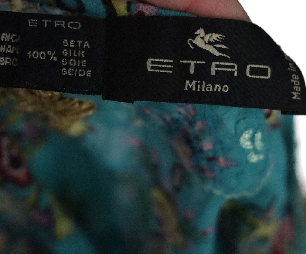 Etro Turquoise Silk Sequins Top 3