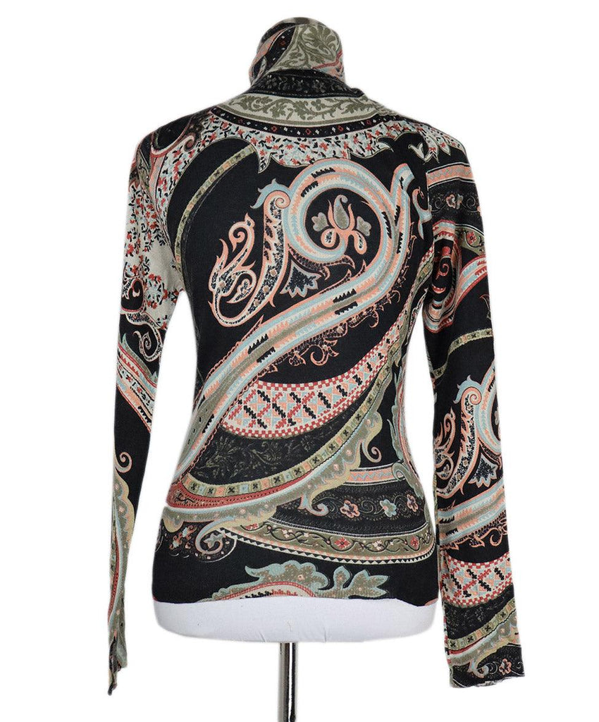 Etro Multicolor Print Silk & Cashmere Turtleneck 2