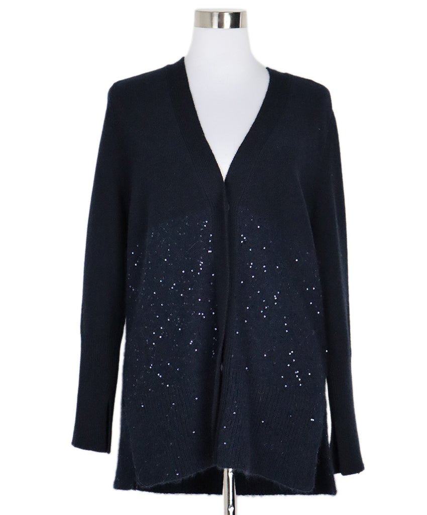 Fabiana Filippi Navy Wool Sequin Cardigan 