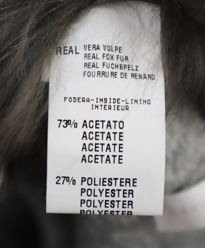 Fabiana Filippi Grey Wool Sweater w/ Silver Fox Fur sz 8 - Michael's Consignment NYC