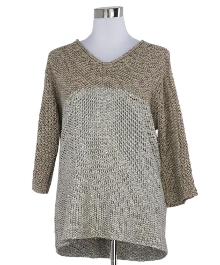 Fabiana Filippi Taupe Knit Sequin Tunic sz 4 - Michael's Consignment NYC