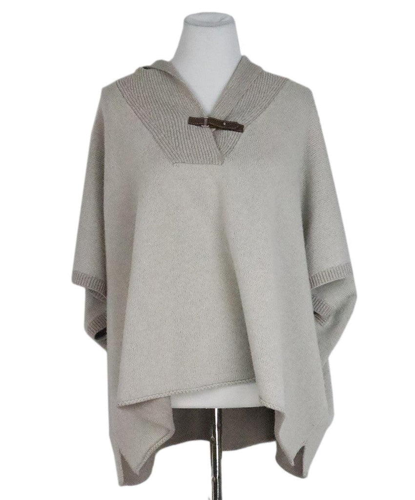 Fabiana Filippi Taupe Wool & Cashmere Poncho sz 6 - Michael's Consignment NYC