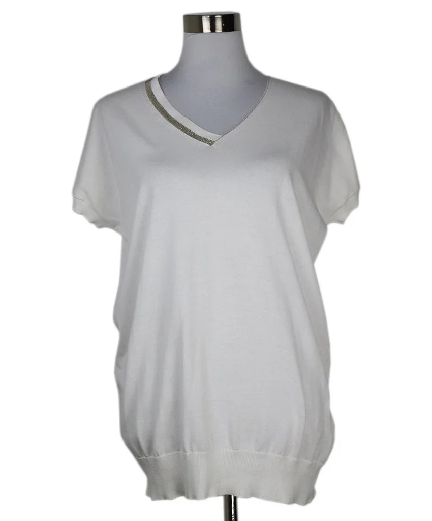 Fabiana Filippi White Shortsleeve Sweater 