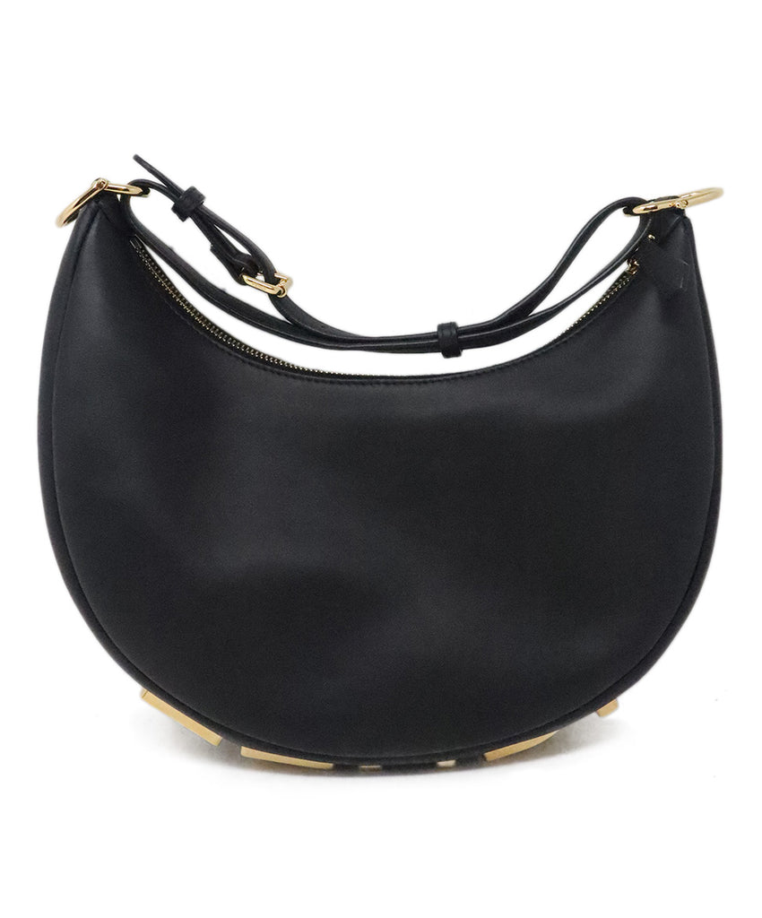 Fendi Black Leather Fendigraphy Shoulder Bag 