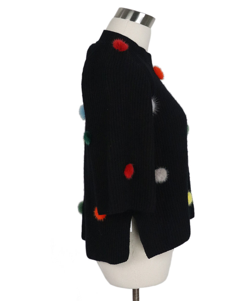 Fendi Black Cashmere Multicolor Mink Sweater 1