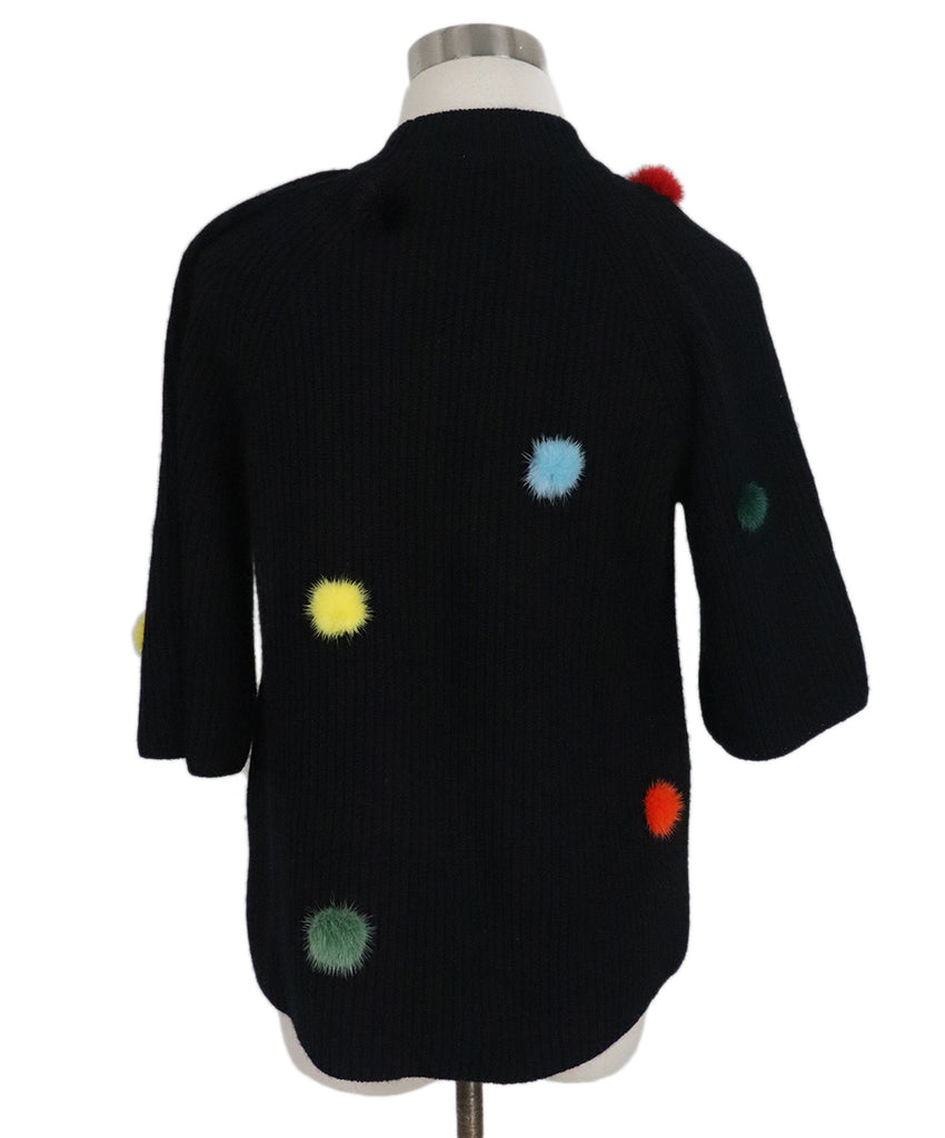 Fendi Black Cashmere Multicolor Mink Sweater 2