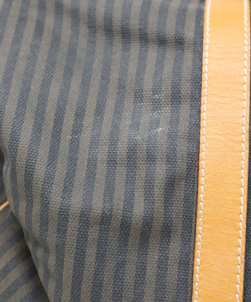 Fendi Brown & Black Striped Luggage Tote - Michael's Consignment NYC