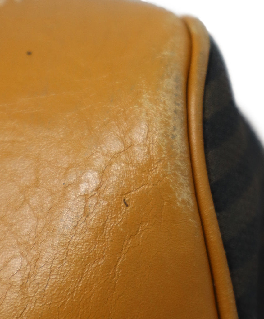 Fendi Brown & Black Striped Luggage Tote - Michael's Consignment NYC