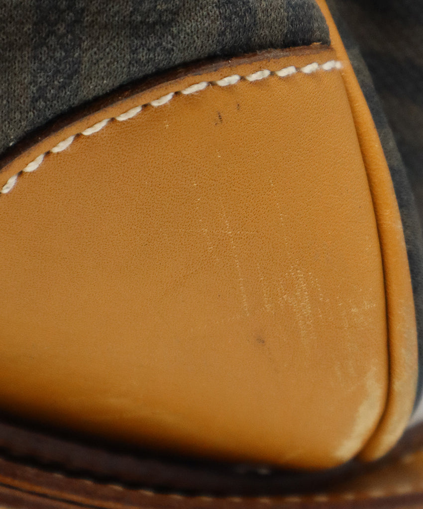 Fendi Brown & Black Striped Luggage Tote - Michael's Consignment NYC