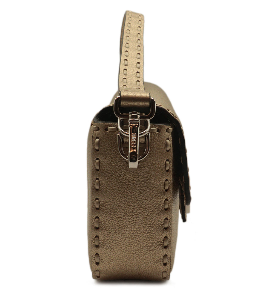 Fendi Gold Leather selleria baguette 2