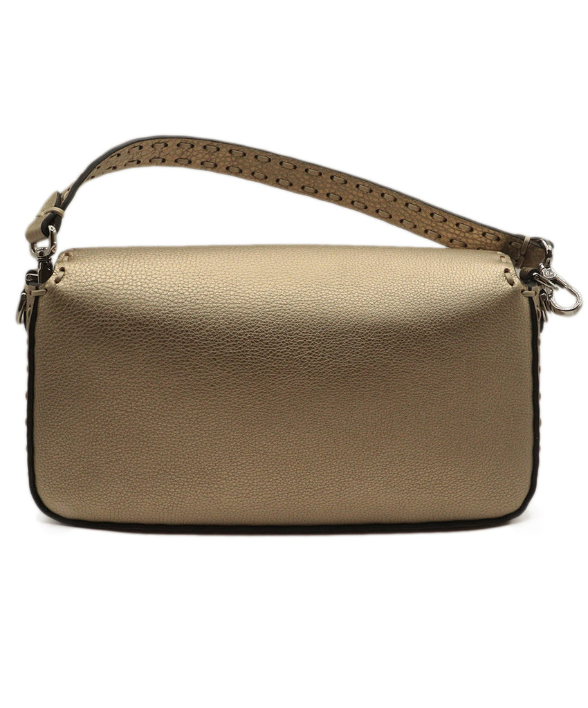 Fendi Gold Leather selleria baguette 4