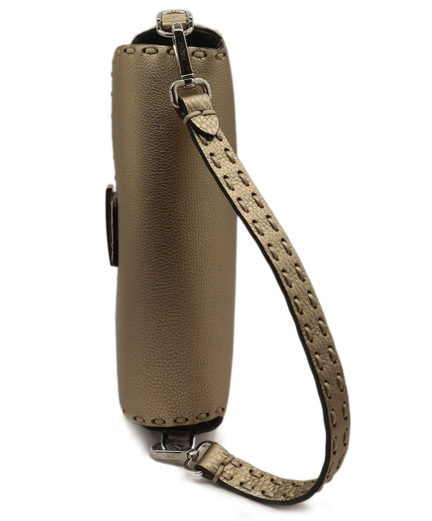 Fendi Gold Leather selleria baguette 6
